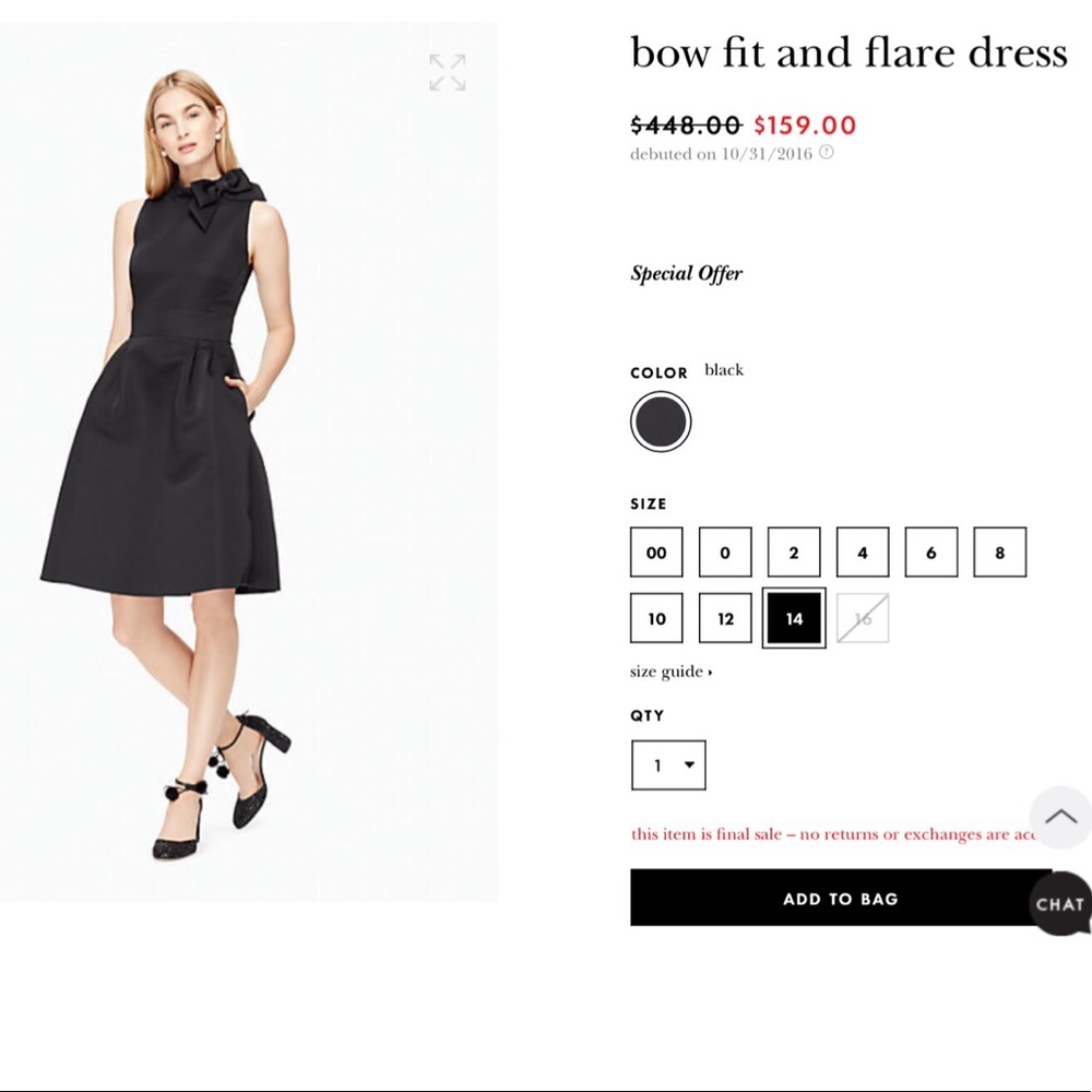 Kate Spade Bow Fit and Flare Dress - NEW w/ TAGS